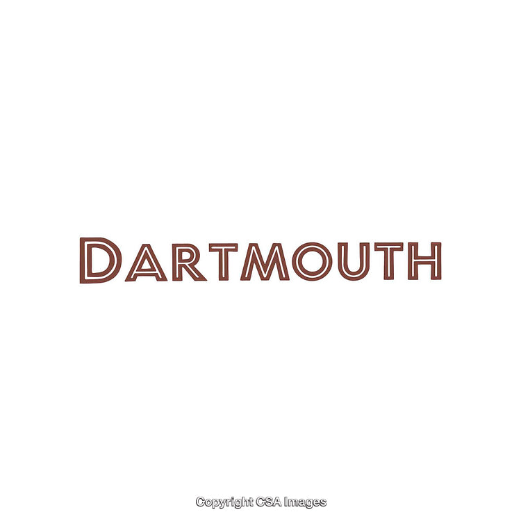 Elegant Typography Featuring the Word 'Dartmouth' in Brown on White Background