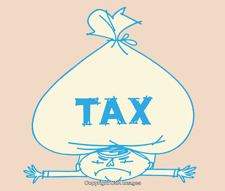 Creative Illustration Representing Tax Burden with Emotion and Humor