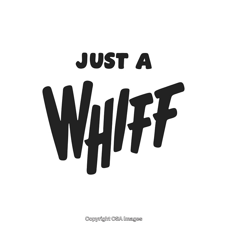 Creative Typography Design with 'Just a Whiff' Text in Bold Font