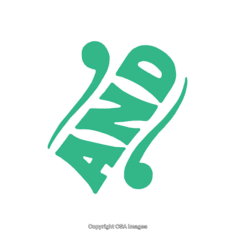 Stylized Typeface Artwork Featuring the Word 'And' in Green on White
