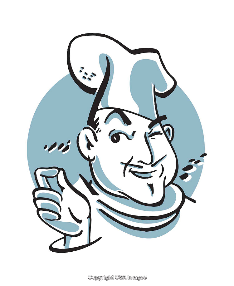 Cartoon Illustration of a Chef With a Playful Expression