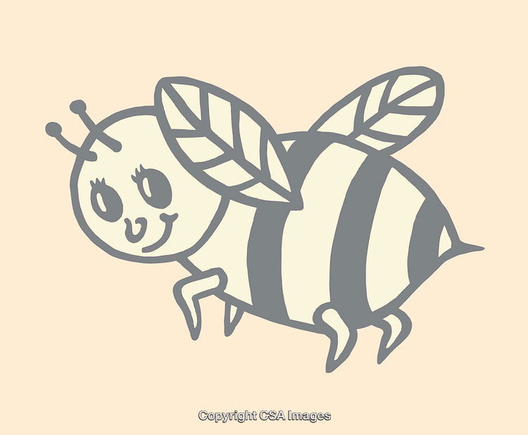 Cute Cartoon Bee Character With Leaf-Shaped Wings Illustration