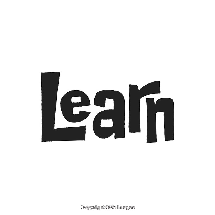 Typography Design Featuring the Word Learn in Bold Black Lettering