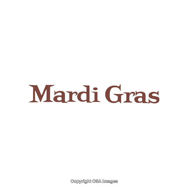 Mardi Gras Text Logo Featuring Elegant Typography on White Background