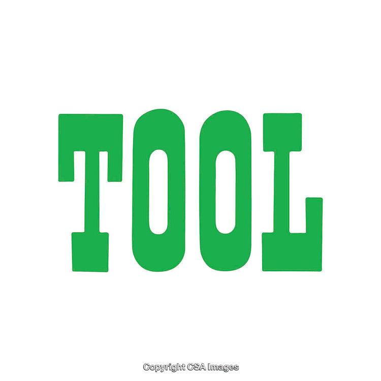 Green Text Displaying the Word Tool on a White Background