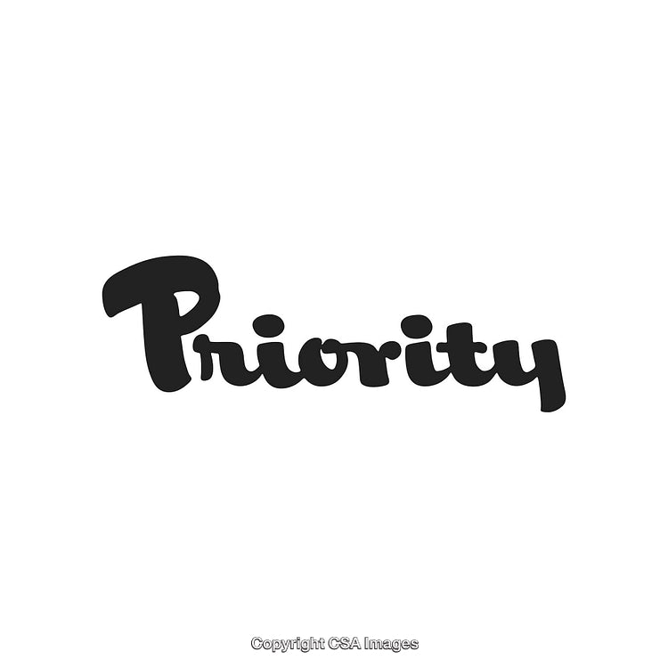 Minimalist Priority Typography Design With Bold Text on White Background