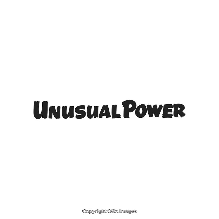 Unusual Power Text in Bold Black Letters on White Background