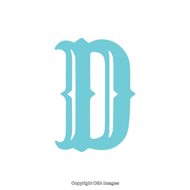 Elegant Light Blue Typography of the Letter D on White Background