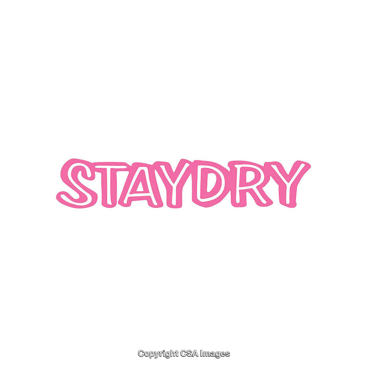 Pink StayDry Text on a Clean White Background Image