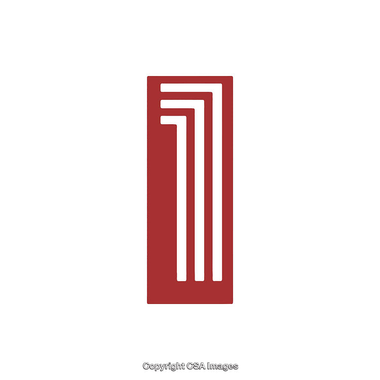 Stylized Red Number One Icon in Minimalist Design on White Background