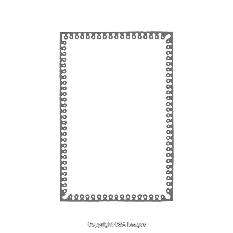 Intricate Border Frame with Circular Design on White Background