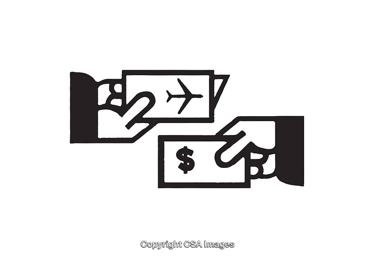 Hand Exchange Icon Representing Money for Travel or Ticket Transaction