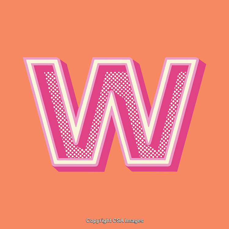 Creative 3D Illustration of the Letter W With Textured Design