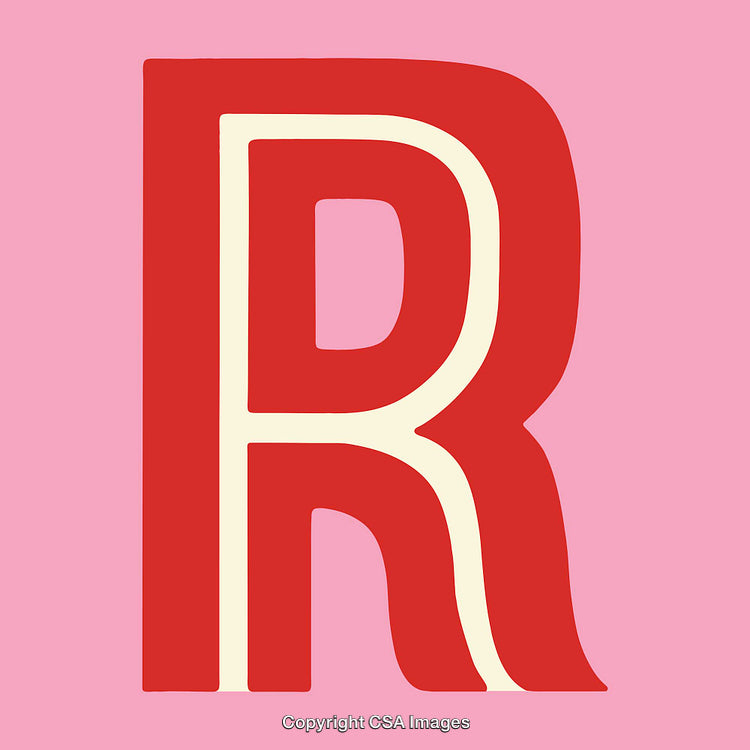 Stylized Red Letter 'R' with Pink Background