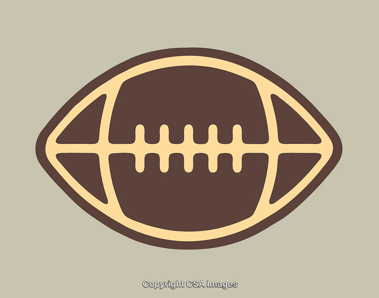 Stylized Line Art Illustration of a Football on a Beige Background