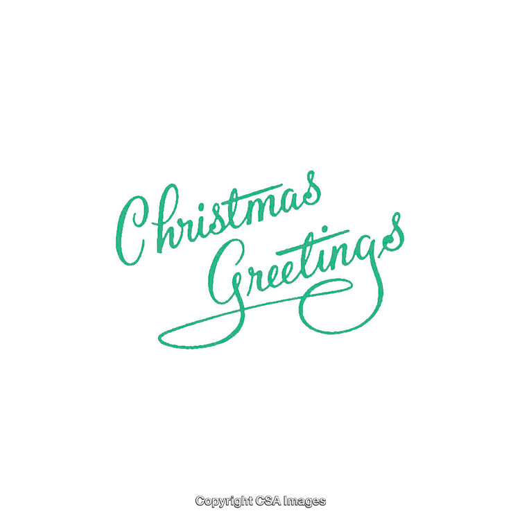 Elegant Green Christmas Greetings Handwritten Design on White Background