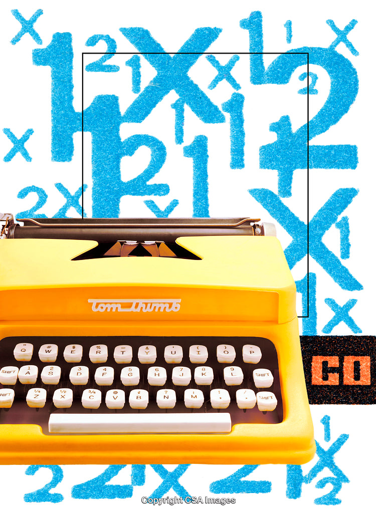 Bright Yellow Typewriter Against Creative Artistic Background