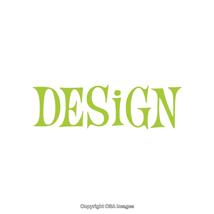 Bold Green Typography Featuring the Word Design in Stylized Font
