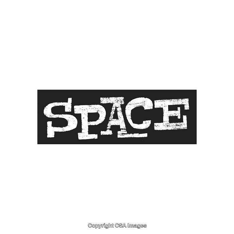 Stylized Text Displaying the Word Space with Distressed Effect