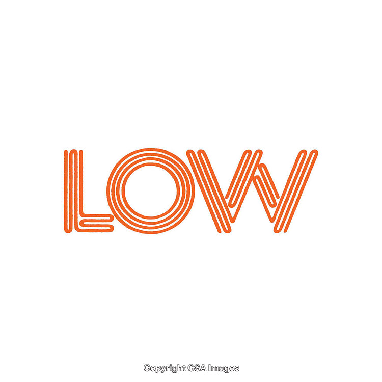 Creative Orange Typography Artwork Featuring the Word 'Low' in Stylish Lines