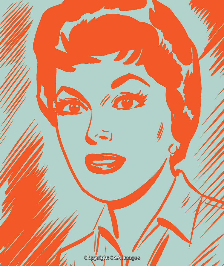 Vibrant Pop Art Portrait of a Woman in Retro Style