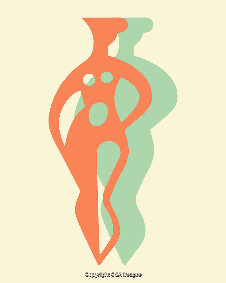 Colorful Abstract Art Featuring Two Overlapping Human-Shaped Silhouettes
