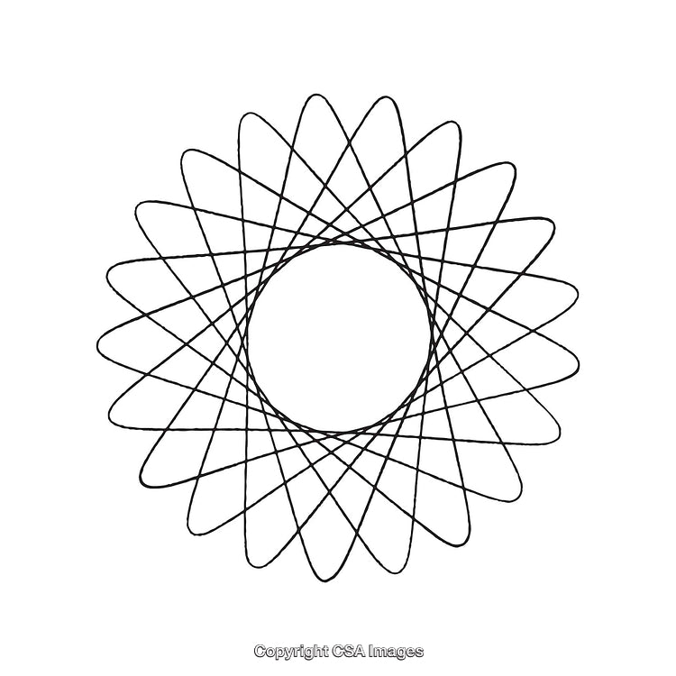 Abstract Black and White Circular Geometric Shape Design
