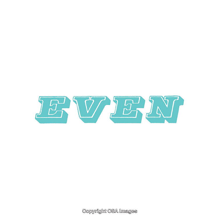 Stylized Bold Typeface Adorning the Word 'Even' in Aquatic Tones