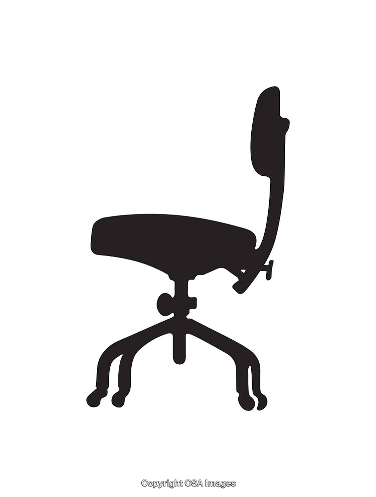 Silhouette of an Office Chair on a White Background