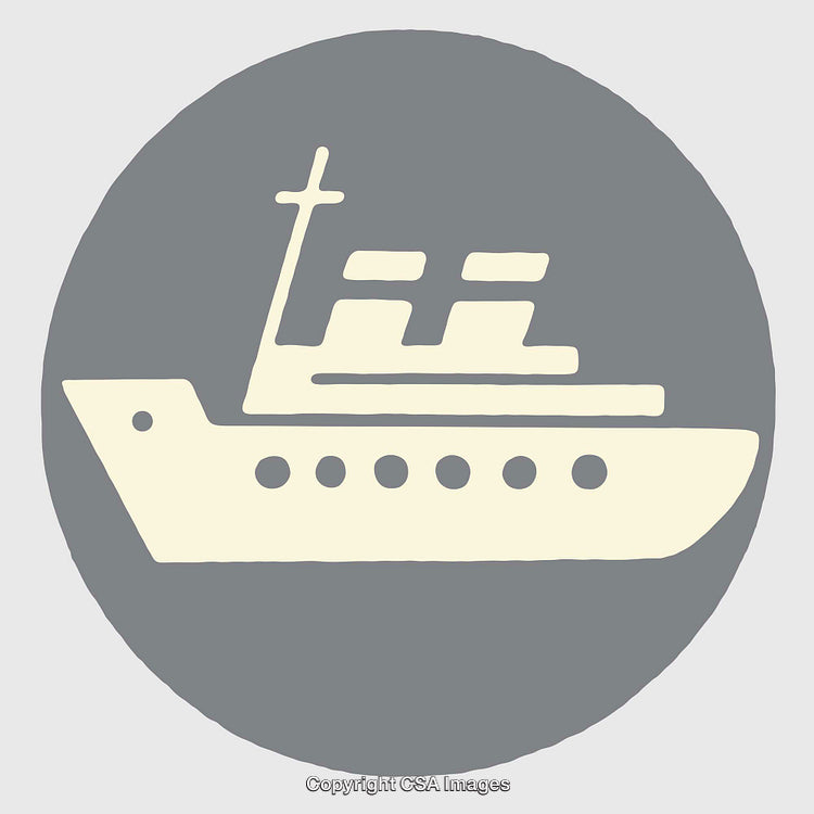 Simplified Illustration of a Ship Icon in Neutral Colors