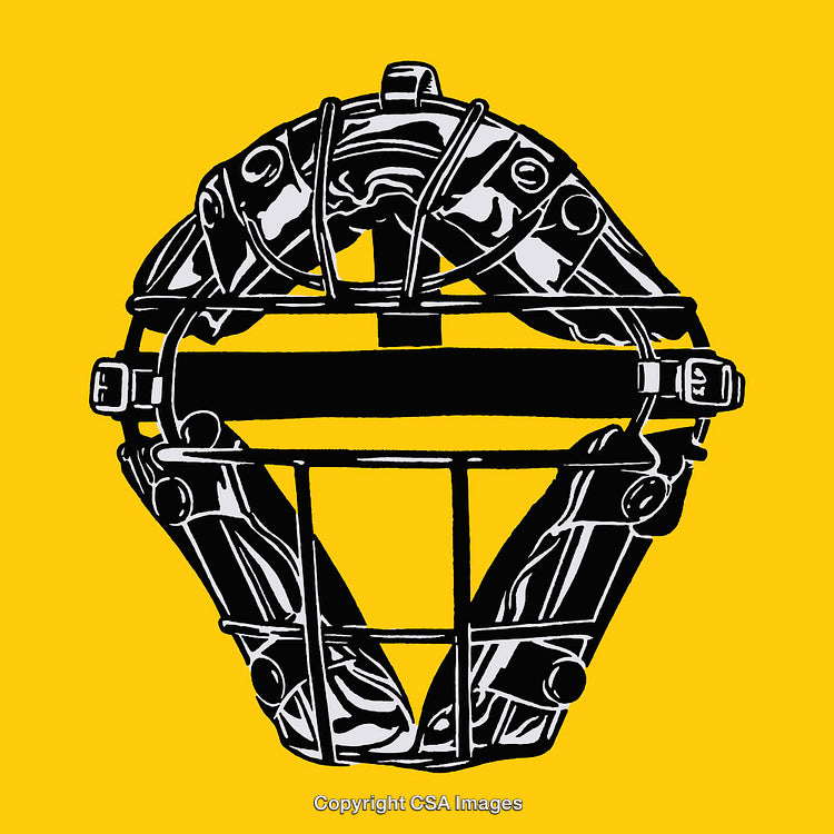 Illustration of a Sports Helmet Design on a Yellow Background