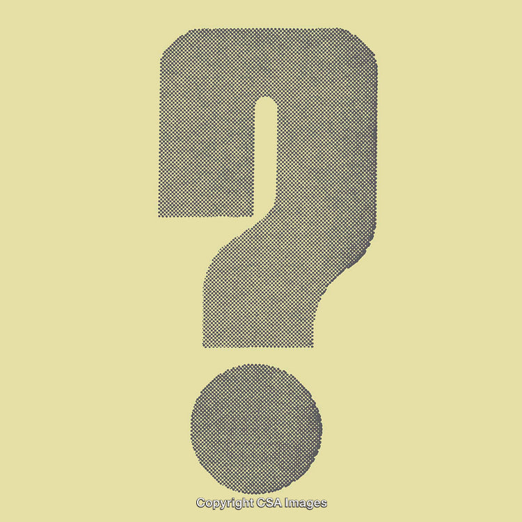 Abstract Textured Question Mark on Light Yellow Background