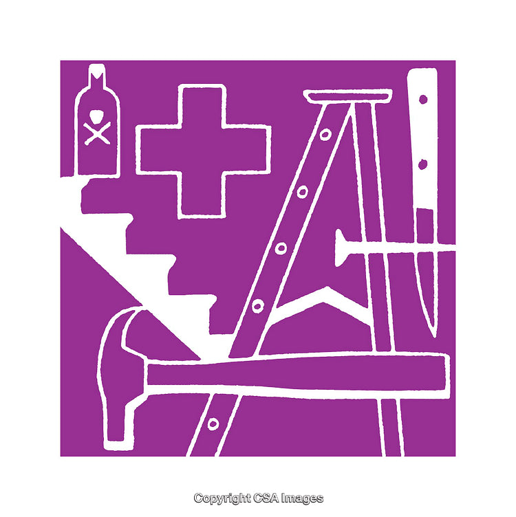 Stylized Representation of Various Household and Safety Icons