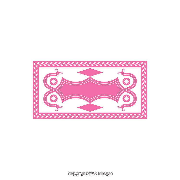 Pink Abstract Decorative Layout with Symmetrical Design on White Background