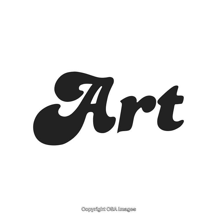 Stylized Bold Typography Display of the Word 'Art' on White Background