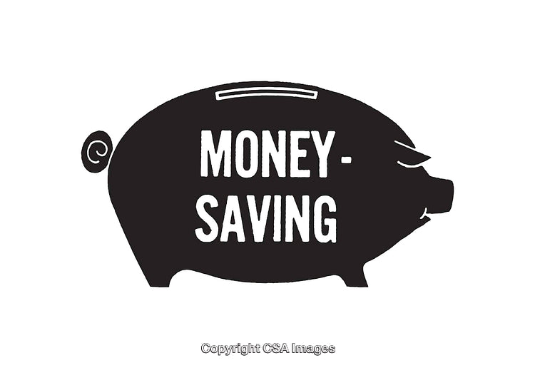 Black and White Piggy Bank Illustration Emphasizing Saving Money Concept