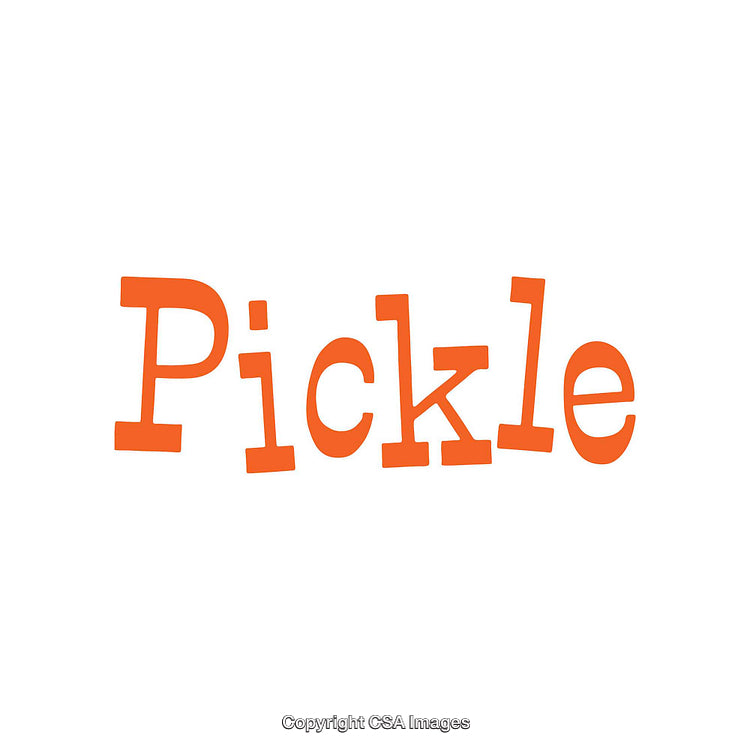 Orange Pickle Text Design on a Clean White Background