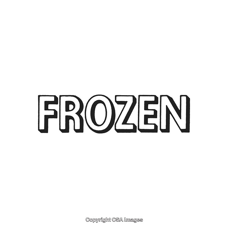 Bold Monochrome Text Logo With the Word Frozen in Bold Letters