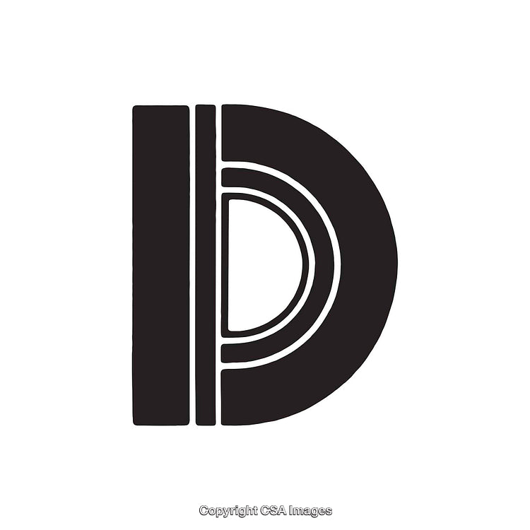 Minimalistic Black and White Letter D With Geometric Style