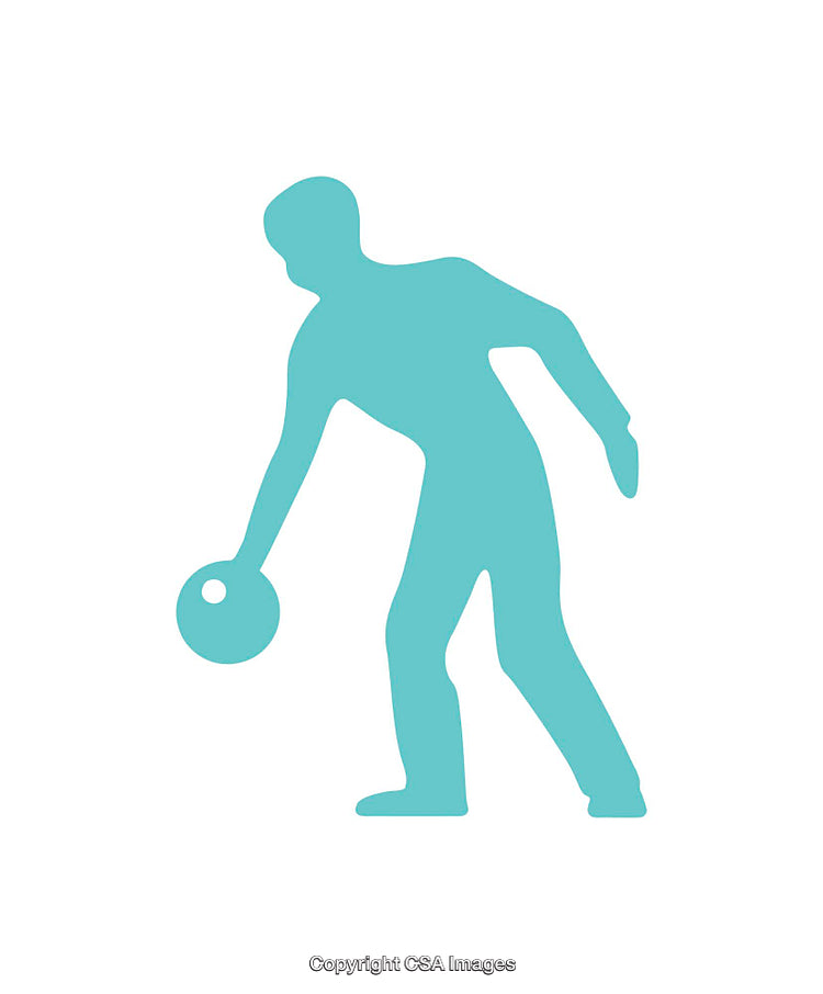 Silhouette Icon of a Person Engaged in Bowling Activity