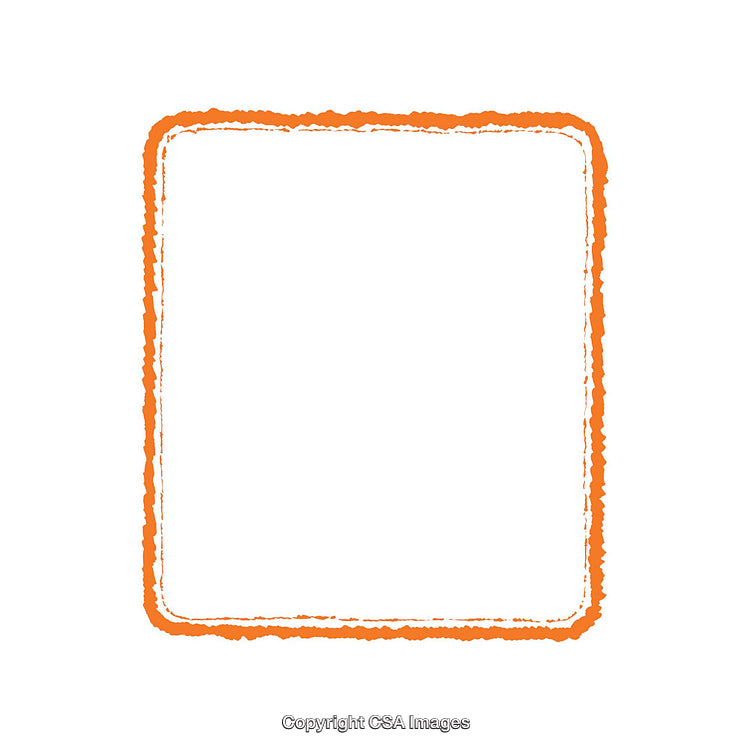 Orange Decorative Frame with Textured Borders on White Background