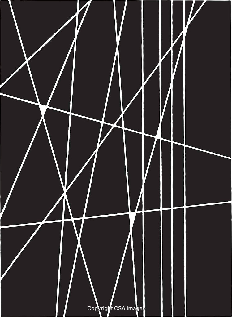 Abstract Black-and-White Geometric Pattern with Intersecting Lines