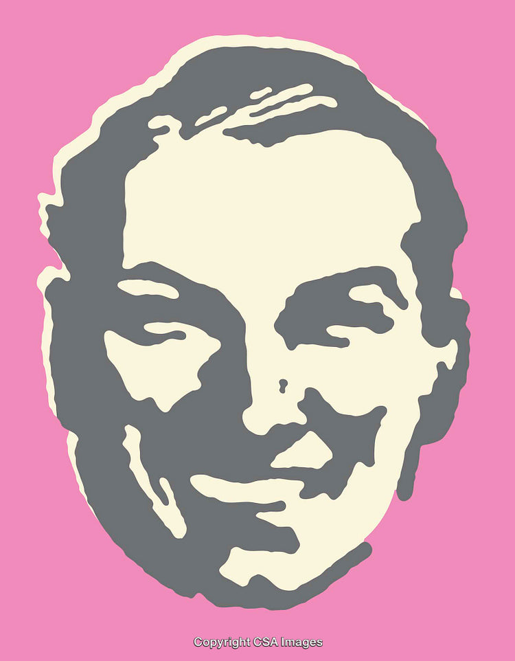 Vibrant Pop Art Style Portrait Illustration on Pink Background