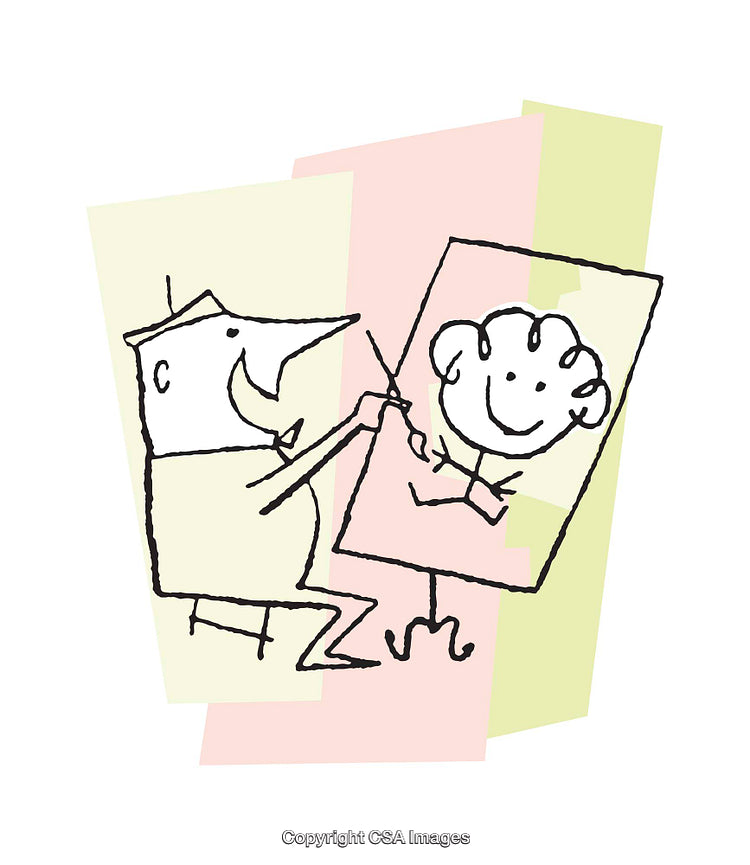 Whimsical Cartoon of a Smiling Character Creating Art