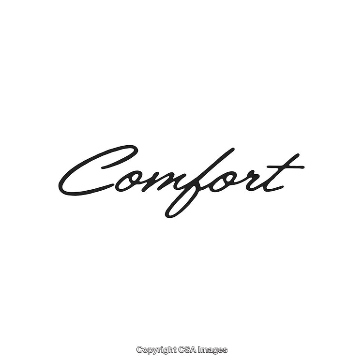 Stylish Minimalist 'Comfort' Typography Design on a White Background