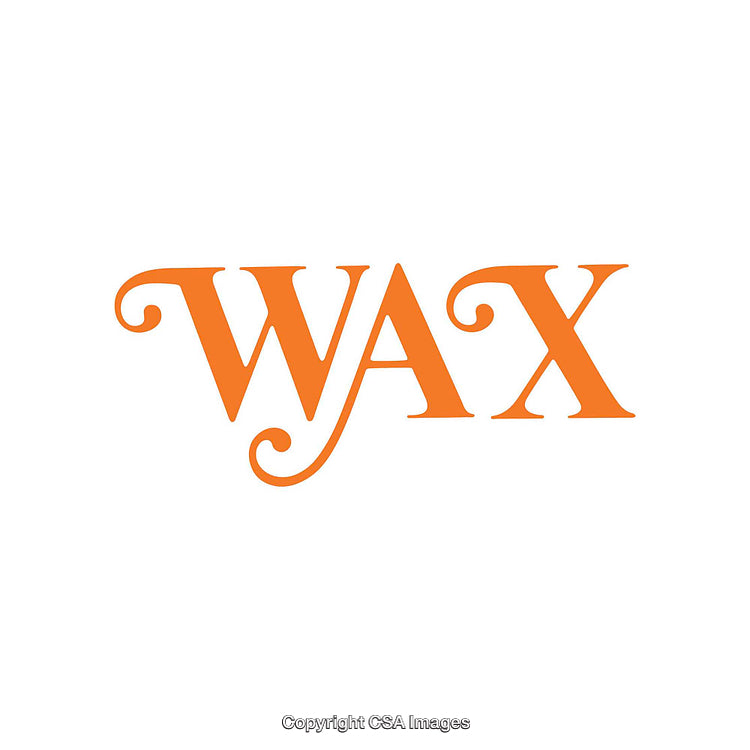 Orange Ornate Typography Display of the Word 'Wax' in Elegant Design
