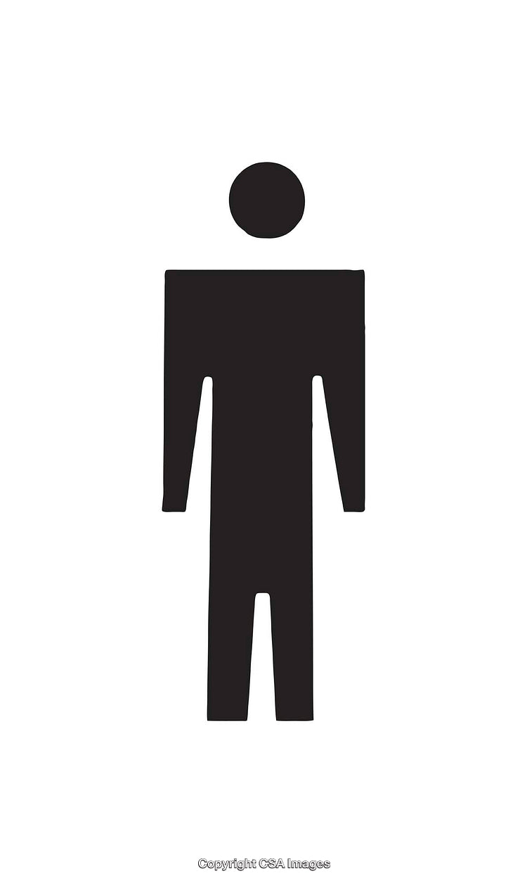 Minimalist Black Silhouette of a Human Figure Icon on White Background