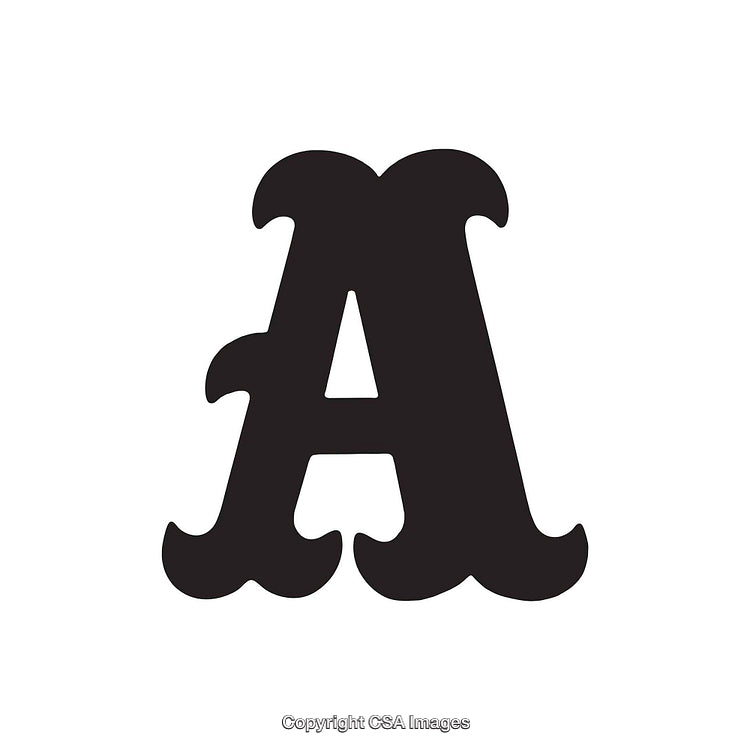 Bold Black Letter A with Stylized Decorative Design