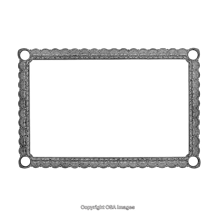 Decorative Black and White Border Design with Intricate Details and Pattern