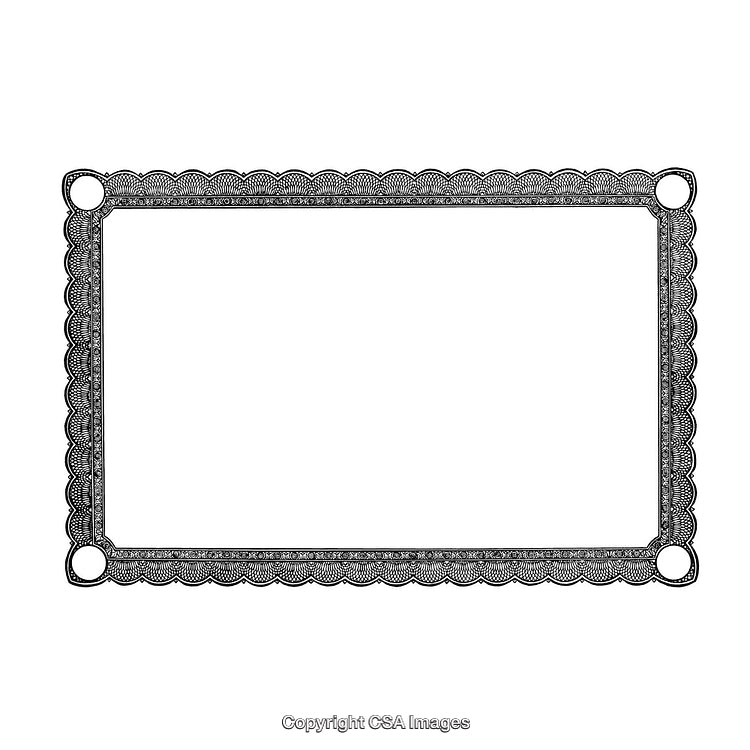 Decorative Black and White Border Design with Intricate Details and Pattern